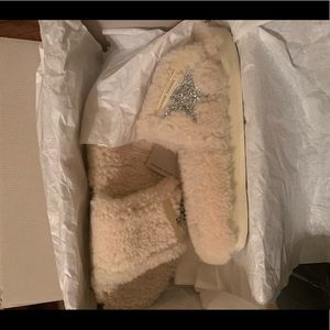 NWT Golden Goose shearling slides.